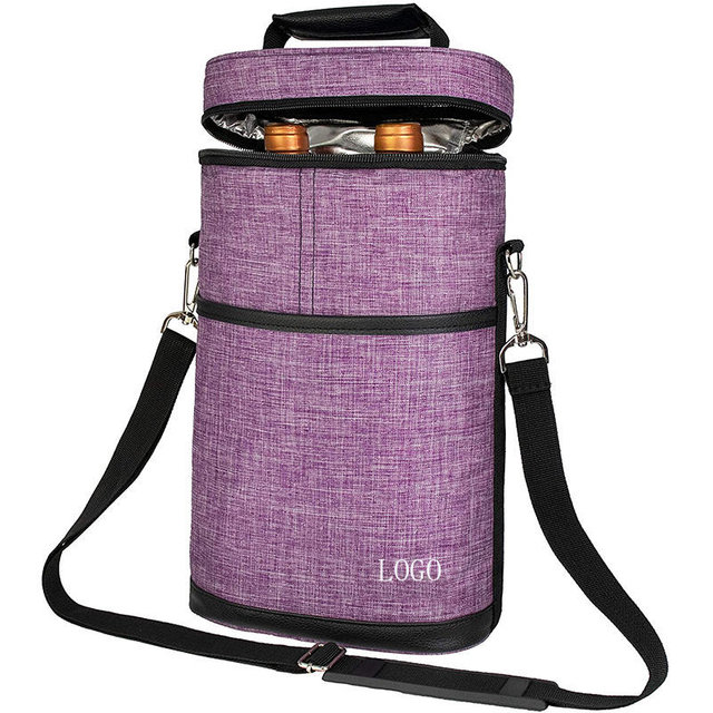 Wholesale Custom Thermal Lunch Insulated Champagne Travel 2 Bottle Wine Carrier Bag Cooler Bags