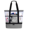 Wholesale 2 in 1 Striped Mesh Beach Tote Bag with Detachable Insulated Cooler And Top Zipper