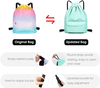 New Drawstring Backpack Bag With Shoe Compartment Black Gym Sports String Backpack With Mesh Water Bottle Holders