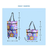 1 PC 2 in 1foldable Shopping Trolley Bag Custom Logo Portable Shopping Handbag Storage Bag on Wheels
