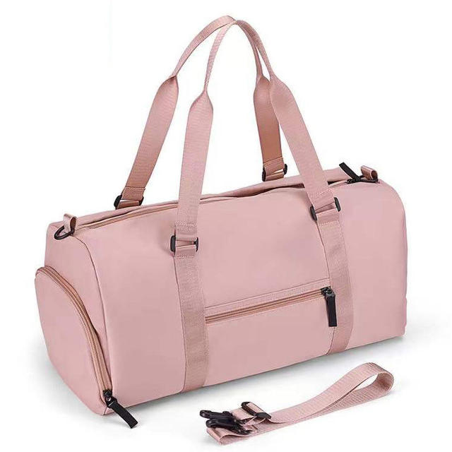 Wholesale 18 Inches Pink Gym Duffle Bags with Wet Pocket And Shoe Pouch Waterproof Outdoor Sport Bag for Women