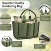 Garden Tool Bag Canvas Heavy-duty Garden Tote Bag With Pockets Large Organizer Bag Carrier Gardening Storage Tote for Women Men