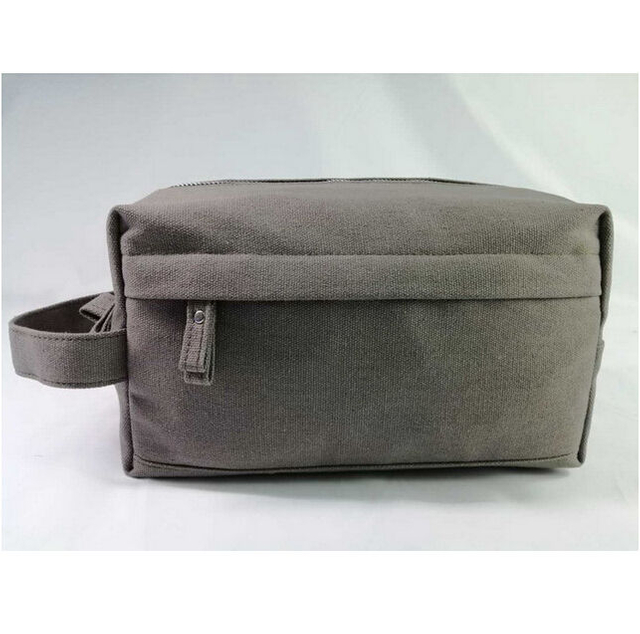 Custom Waterproof Waxed Canvas Toiletry Bag Travel Cosmetic Pouch for Men