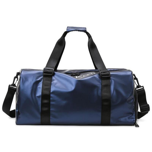 Large Capacity Custom Navy Blue Waterproof Nylon Sport Duffel Tote Bags Gym Duffle Weekend Overnight Bag for Men Women