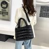 customized lightweight quilted puffer tote bag women lady puffy hand bag warm winter quilted crossbody bags