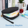 Waterproof Sanitary Napkin Storage Bag Feminine Period Pouch Bag Cosmetic With Two Compartments