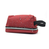 Soft Polyester Lightweight Waterproof Makeup Zipper Pouch Double Compartment Travel Cosmetic Bag