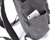 Custom Canvas Backpack Vintage Backpack Daypack for Men Women Laptop School Travel Rucksack Grey