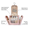 Large Capacity Travel Makeup Organizer Bag PU Toiletries Hanging Bag With Wet Pockets