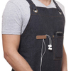 custom black denim cooking apron with pockets men women professional kitchen bib apron