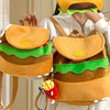 2022 New Female Cute Girl Cartoon Hamburger Draw String Backpack