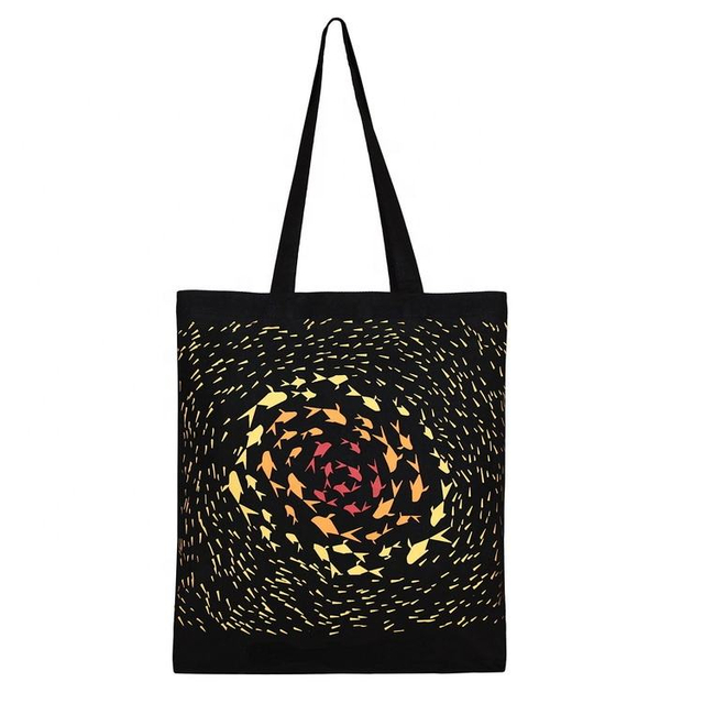 10 Oz 100% Cotton Tote Bag Portable Promotion Customized Logo Gift Reusable Natural Black Canvas Cotton Shopping Bag