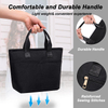 Lunch Bags For Women Waterproof Insulated Grocery Shopping Bag Beach Cooler Bag With Front And Back Pockets