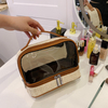 Double Layers Compartment Fashionable New Waterproof Portable Transparent Clear Make Up Pvc Cosmetic Makeup Toiletry Pouch Bag
