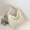 Large Capacity Waterproof Filling White Quilted Puffer Tote Bag Nylon Cotton Square Quilted Puffy Bag