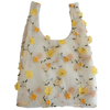 Lovely Girls Embroidery Organza Mesh Tote Bag Pretty Flower Decorative Lace Shopping Bag For Women