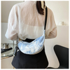 Fashion all match simple one shoulder tie dye cotton canvas crossbody messenger bag female canvas dumpling bag
