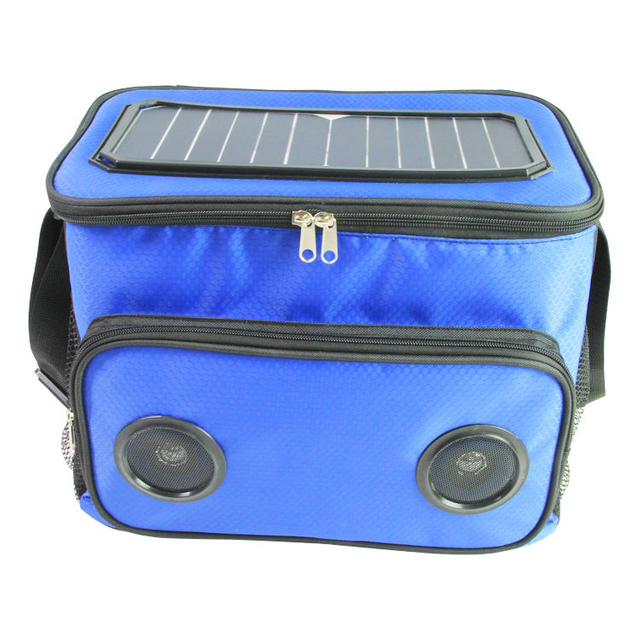 Reusable Waterproof Solar Panel USB Charging Travel Beer Cans Insulated Bag Food Picnic Camping Smart Cooler Bag with Speaker