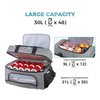 New Lightweight Portable Soft Cooler Bag Lunch Box 48-Can Cooler Tote Double Layer Grey for Camping, Picnic