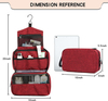 2022 New Red Oxford Fabric Travel Foldable Men Dopp Kit Women Cosmetic Bags Hanging Toiletry Bag With Hook