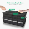 Trunk Cargo Organizer Durable Storage Collapsible Multi Compartments with Aluminium Alloy Handle Reflective Strip