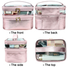 Portable Travel Cosmetic Organizer Multifunction Waterproof Sotrage Bag Leather Shaving Kit Toiletry Bags for Women And Girls