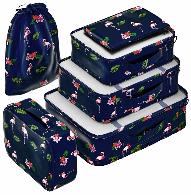 Multi Size Packing Cubes Set for Suitcases Luggage Organizer Weekender Travel Bag Women Printing