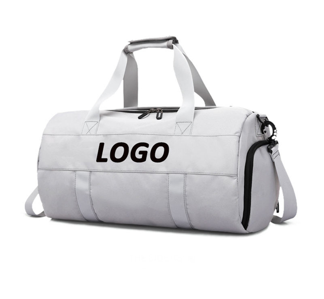 Custom Logo Men Tote Gym Sports Bag Nylon Waterproof Shoulder Duffle Travel Bag with Shoe Compartment And Carry-on Luggage Strap