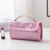 Manufacturer Wholesale Hand-held PVC Toiletry Bag Waterproof And Hangable Bathroom Foldable Travel Storage CosmeticBag