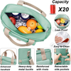 Green Portable Cooler Lunch Soft Bag Lunch Box Large Capacity Insulated Tote Bags Thermal Organizer With Handle