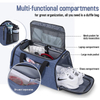 2022 Blue Large Capacity Waterproof Custom Luggage Gym Sports Duffle Bag Travel Overnight Bags With Shoes Compartment