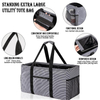 Large collapsible grocery shopping bag striped packable picnic beach sport utility tote bag for womens