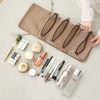 Collapsible Hanging Cosmetic Organizer With Small Mesh Zipper Pocket See Through Make Up Bag