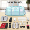 Travel Foldable Gym Sports Duffle Bag Weekender Overnight Bag with Waterproof Shoe Pouch and Air Hole for Women Girls