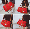 Customized Large Women Mama Travel Weekend Bags Duffel Sport Gym Bag Shoulder Red Overnight Shoe Duffle Bag