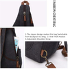 Black multifunctional men cotton sling bag messenger canvas trendy shoulder bags chest custom logo