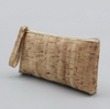 Portable Natural Cork Make Up Organizer Pouch Cosmetic Purse Leather Women Luxury Toiletry Wash Bag with Zipper
