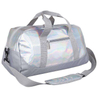 Waterproof Fancy Holographic Leather Sport Duffel Gym Bag Women Iridescent Weekend Duffle Bag for Overnight Travel