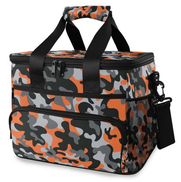 Camouflage Hiking Camping Insulated Food Delivery Bag Picnic Travel Soft Size Cooler Bag with Adjustable Shoulder Strap
