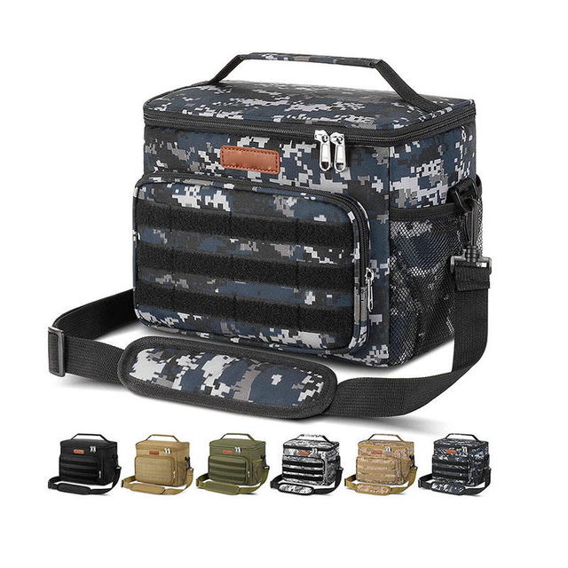 Office Work School Picnic Gym Freezable Soft Sided Cooler Tote Bag Leakproof Camo Cooler Bag with Webbing for Men
