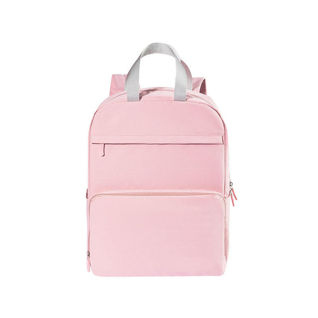 Pink Polyester Custom Logo Large Notebook Bag Book Bags Laptop Rucksack Backpack for School Girls