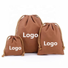 Custom Logo Personalized Colorful Soft Fabric Calico Canvas Cotton Drawstring Bag with Double String