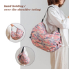 Large Capacity Nylon Fabric Storage Tote Bags Collapsible Fashionable Shopping Bags Reusable Grocery for Ladies