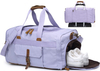 Water-resistant Durable Gym Bag Shoes Compartment Purple Canvas Sports Tote Carry on Weekend Bag Women