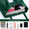 Large Capacity Custom Reusable Cotton Corduroy Tote Bag for Women Girls, Grocery Shoulder Bag with Inner Pocket