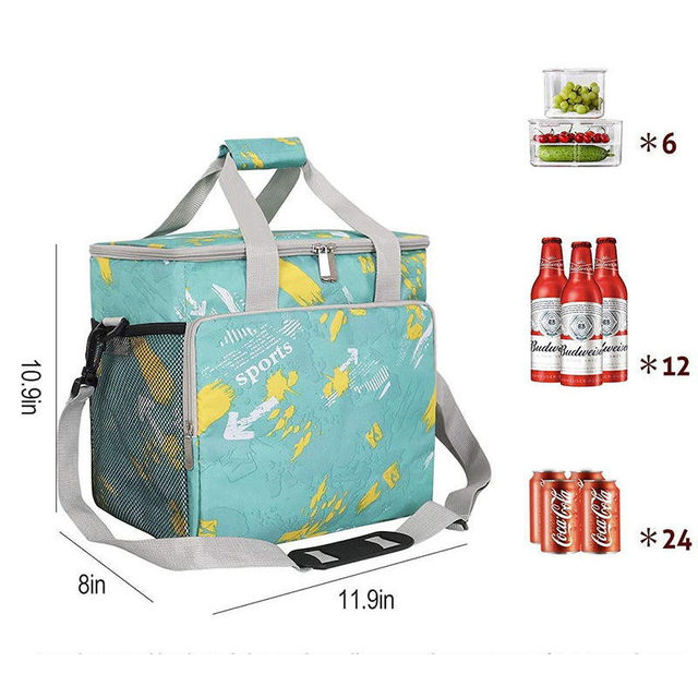 Custom Full Printing Cooler Bag Insulated Cooler Lunch Bag for Food Drinks
