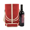 Portable custom logo water resistance multifunctional high quality travel picnic single wine bottle and glass cooler bag tote