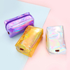 High Quality Wholesale Fashion Holographic Laser Clear Cosmetic Makeup Bag with Custom Logo