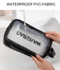 Small Size White Pink Black Portable Pu Leather Handle Travel Cosmetic Makeup Pouch Bag