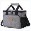 24-Can 15L Large Lunch Bag Insulated Lunch Box Soft Cooler Cooling Tote for Adult Men Women Grey